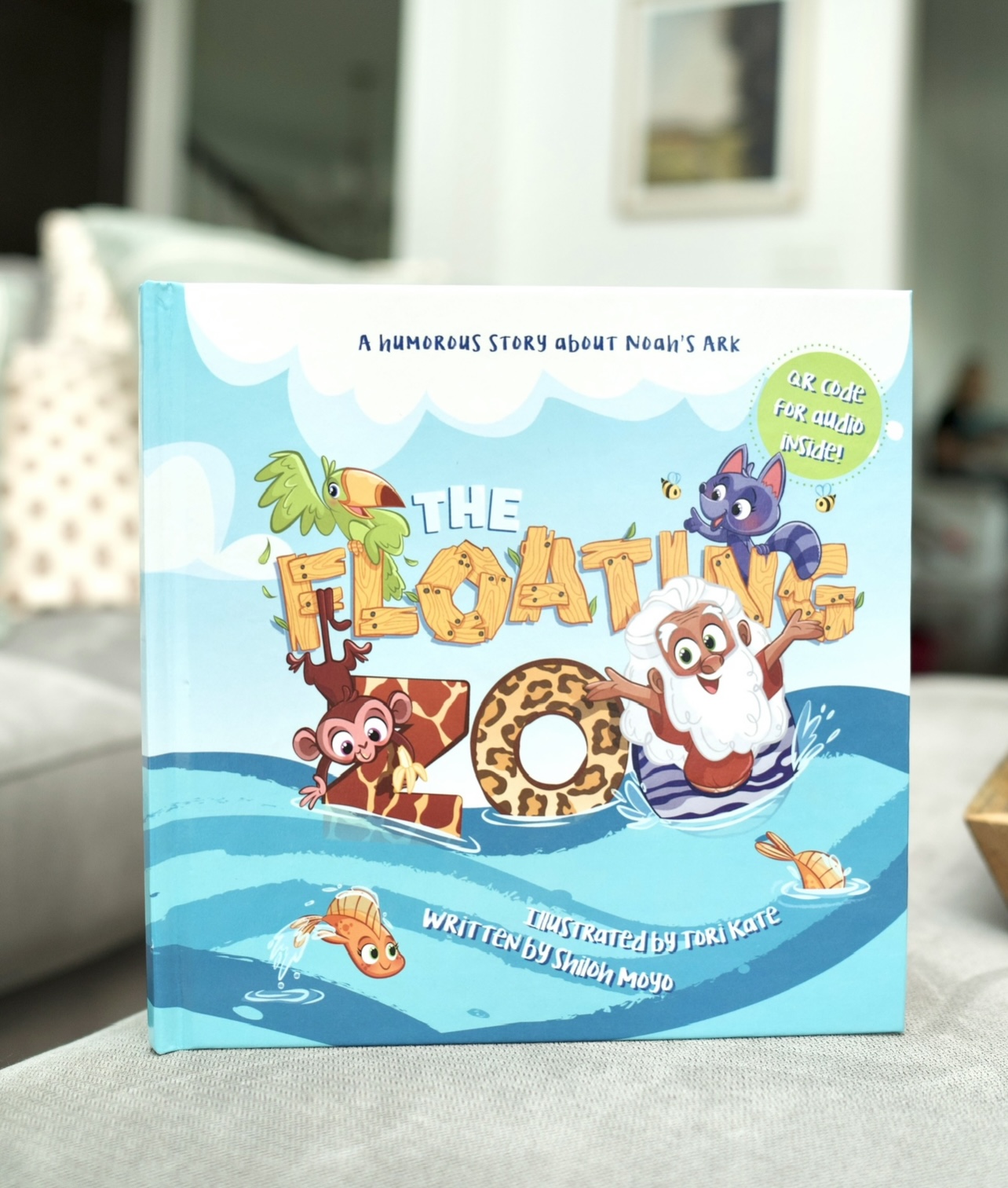 The Floating Zoo book standing upright
