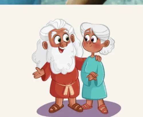 Illustration of Noah and his wife
